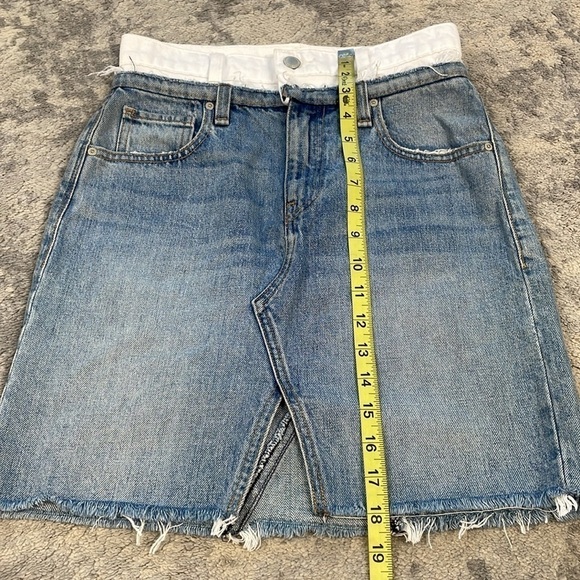 Hudson Jeans Lulu Skirt Denim Jean Mini 2 Tone Summer Beach Blue White Sz 24 - Picture 8 of 13